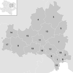 Lage der Gemeinde Bezirk Korneuburg im Bezirk Korneuburg (anklickbare Karte)