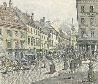 Karl Blaschke, Alte Wiedner Hauptstraße. In Wasserfarbe