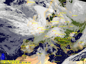 Orkan Emma am 29. Februar 2008 um 12:00 UTC (Trog Island)