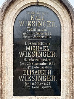 Inschrift mit Karl Wiesinger