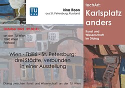 Einladung zur Vernissage von techArt: Karlsplatz anders mit Motiv von Irina Roon.