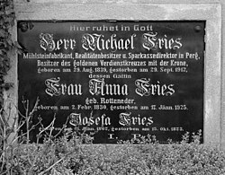 Grabinschrift. Friedhof Perg