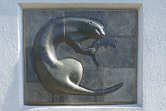 Keramikrelief "Fischotter"